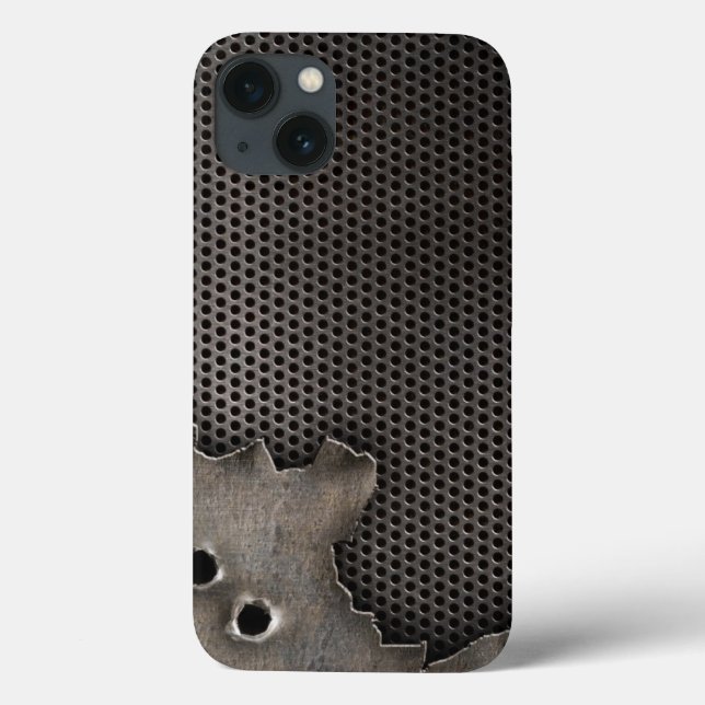 Metall mit Einschusslochhintergrund Case-Mate iPhone Hülle (Rückseite)