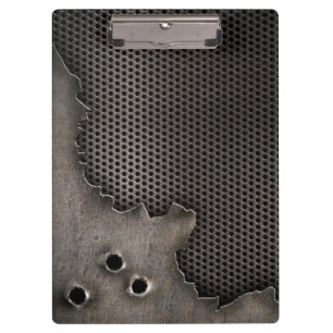 Metall mit Einschusslochhintergrund Klemmbrett