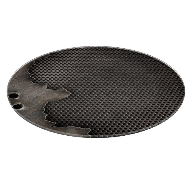 Metall mit Einschusslochhintergrund Schneidebrett (Ecke)