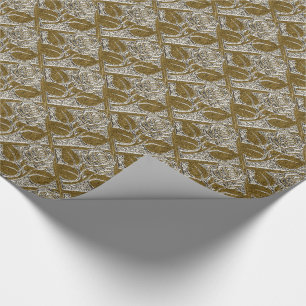 Metall-Rose-01-Silver Gold-Geschenkpapier Geschenkpapier