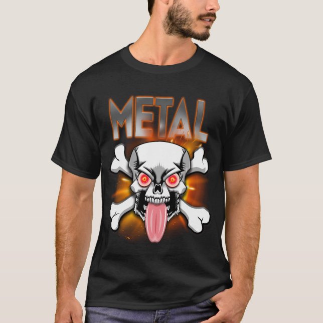 METALL!  Schädel und Krebse, Zunge festgehalten T-Shirt (Vorderseite)
