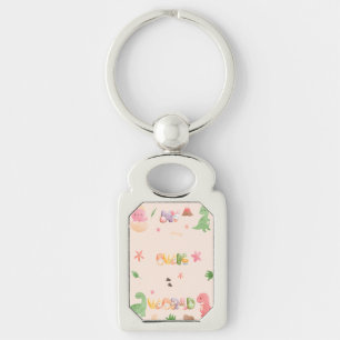 Metall-Schlüsselanhänger   Süße Dinosaurier-Welt Schlüsselanhänger