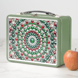 Metall-Stainless-Lunchbox mit italienischen Farben Metall Brotdose