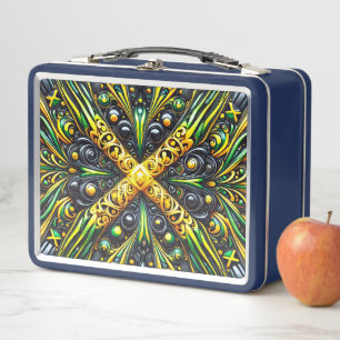 Metall-Stainless-Lunchbox mit jamaikanischen Farbe Metall Brotdose