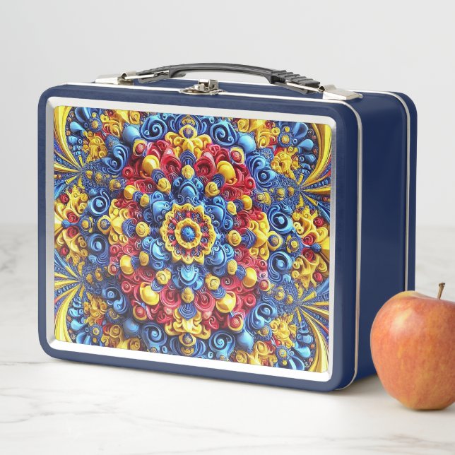 Metall-Stainless-Lunchbox mit rumänischen Farben Metall Brotdose (Beispiel)