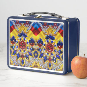 Metall-Stainless-Lunchbox mit rumänischen Farben Metall Brotdose