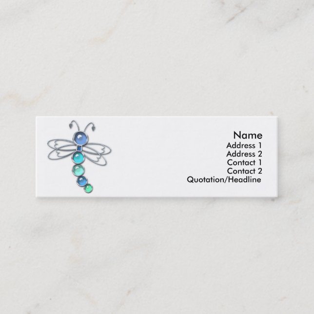 Metall-u. Glas-Libellen-Visitenkarten Mini Visitenkarte (Vorderseite)