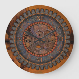 Metall übersetzt Steampunk Große Wanduhr