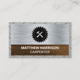 Metall und Holz   Logo für den Zimmerservice Visitenkarte