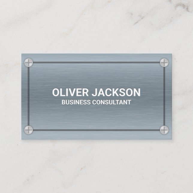 Metall und Schrauben | Aluminium Visitenkarte (Vorderseite)