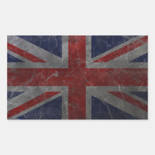 Metall-Vintage-Union-Jack-Flagge Rechteckiger Aufkleber