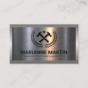 Metallaluminium   Cross Hammer Logo Visitenkarte