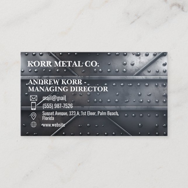 metallartig visitenkarte (Vorderseite)