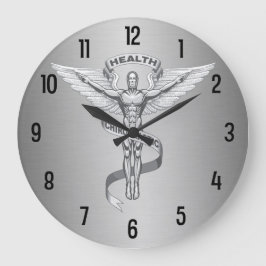 Metallaussehende Chiropraktische Emblem-Wandleucht Große Wanduhr