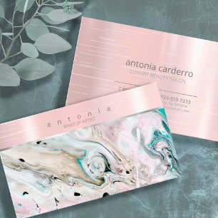 Metallband auf Abstrakter Watercolor-Rose Gold-ID8 Visitenkarte