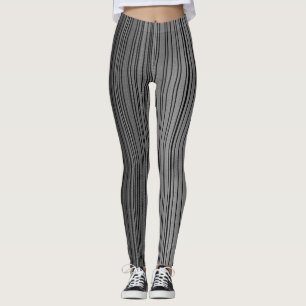 Metallband-Streifen und Kontrast Leggings