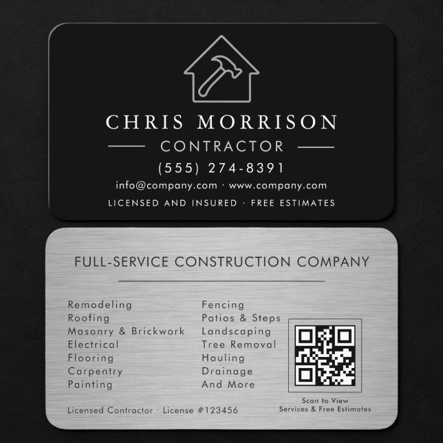 Metallbau QR Code Silber Visitenkarte (Von Creator hochgeladen)