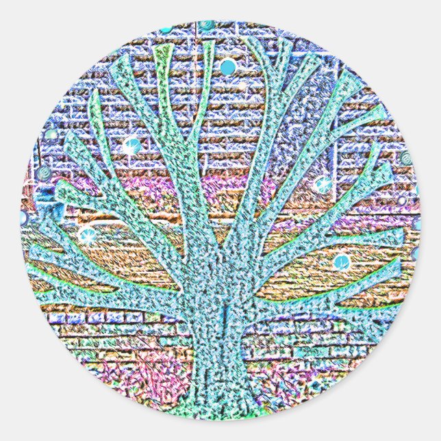 Metallbaum Runder Aufkleber (Vorderseite)