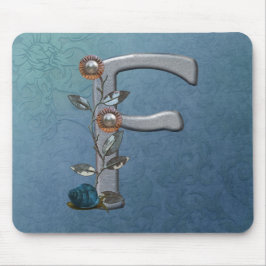 MetallBlumen-Monogramm F Mousepad
