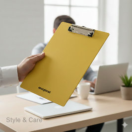 Metallclipboard in Gold mit Ihrem Namen Klemmbrett