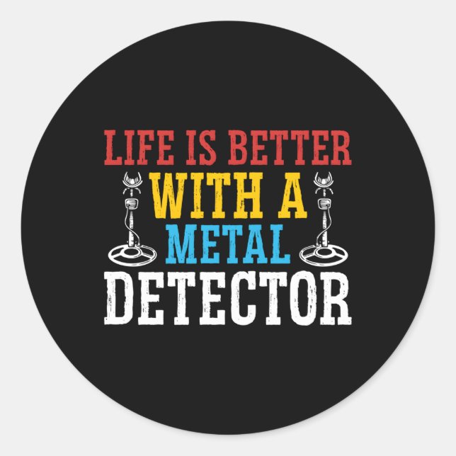 Metalldektorist Schmuck Jagdmünze Runder Aufkleber (Vorderseite)