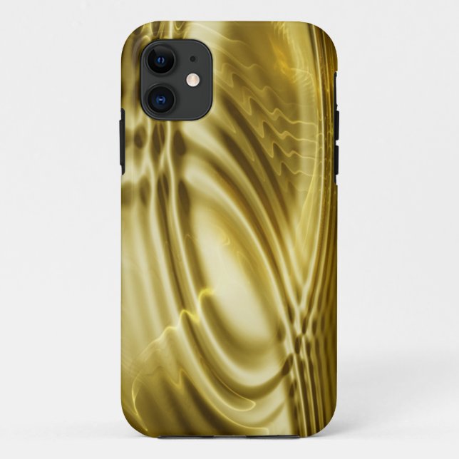 Metalldesign - goldene Wellen Case-Mate iPhone Hülle (Rückseite)
