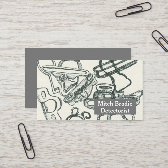 Metalldetektion Relic Treasures Suspender Clips Visitenkarte (Vorderseite/Rückseite Beispiel)