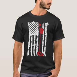 Metalldetektor Amerikanische Flagge Vintage-Stil U T-Shirt