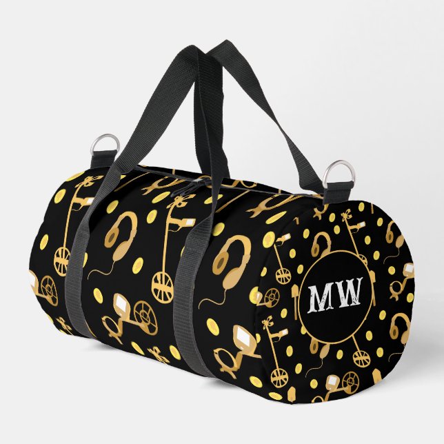 Metalldetektor Gemustert Monogramm Duffle Bag (Linke Seite)