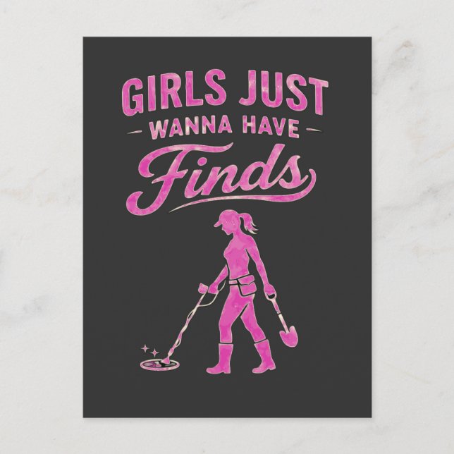 Metalldetektor Pink Lady Postkarte (Vorderseite)