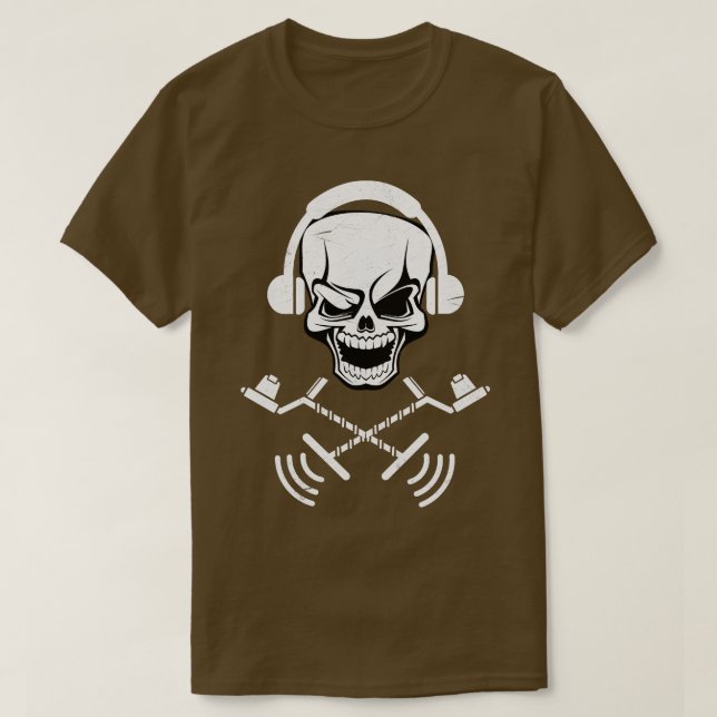 Metalldetektor-Schädel T-Shirt (Design vorne)
