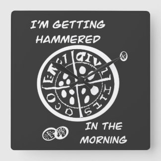  Metalldetektorist  Quadratische Wanduhr