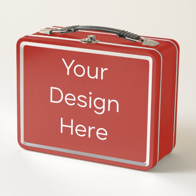Metallene rote Lunchbox (Vorderseite)