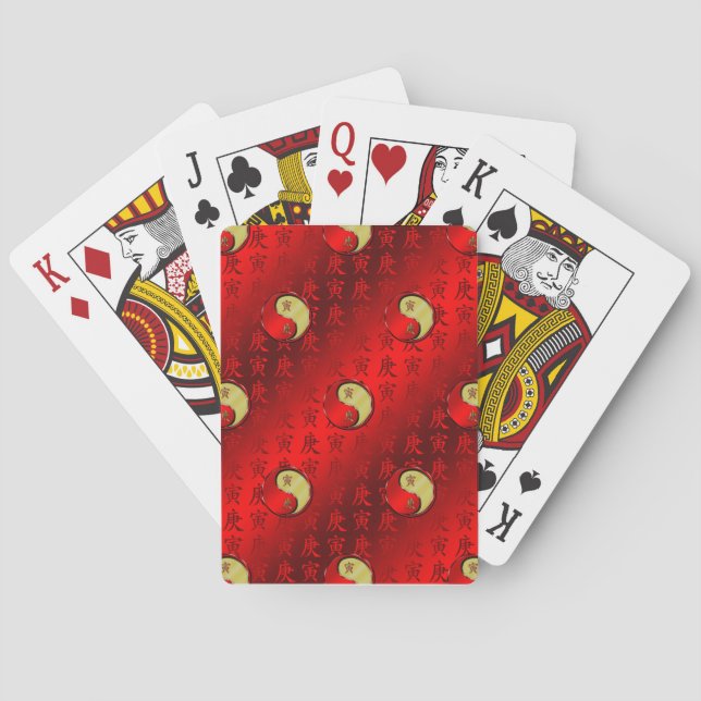 Metallener Tiger Spielkarten (Rückseite)