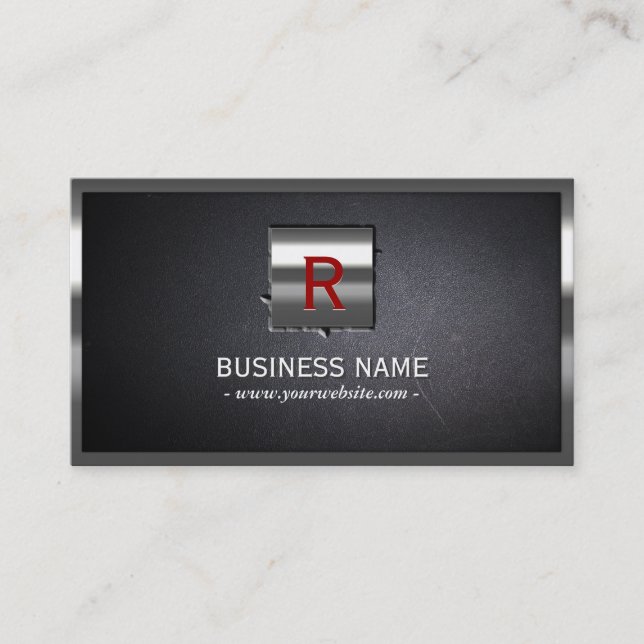 Metalletikett Embed Steel Border Business Card Visitenkarte (Vorderseite)