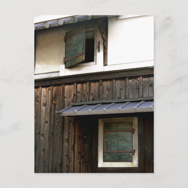 Metallfenster im alten japanischen Haus Postkarte (Vorderseite)