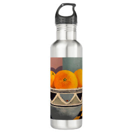 Metallflasche mit Orangen Edelstahlflasche