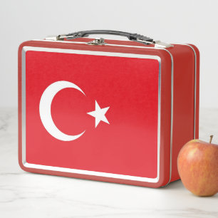 Metallgehäuse mit türkischer Flagge Metall Lunch Box