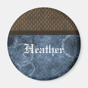 Metallgestänge Steampunk Magnet, blau Magnet