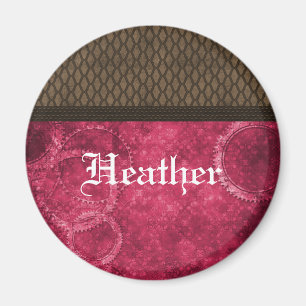 Metallgestänge Steampunk Magnet, rosa Magnet