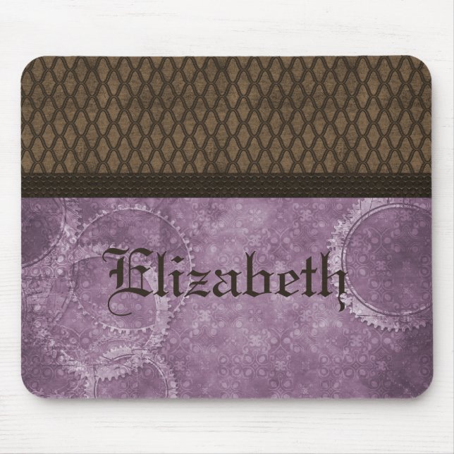 Metallgestänge Steampunk Mousepad, Lila Mousepad (Vorne)