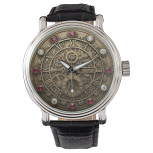 Metallgestänge, Zahnräder, Zahnräder, Steampunk Armbanduhr