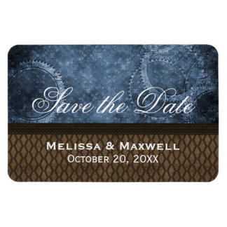 Metallgetriebe Save the Date Flexi Magnet, blau Magnet