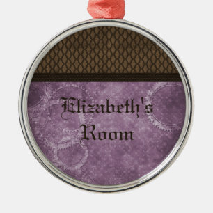 Metallgetriebe, Steampunkornament, Lila Silbernes Ornament