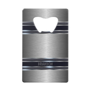 Metallgrau-Struktur Industriegeometrie Geldbeutel Flaschenöffner