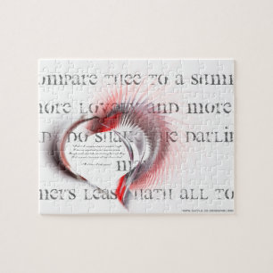 Metallherz mit Shakespeares Sonnet 18 Puzzle