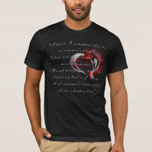 Metallherz mit Shakespeares Sonnet 18 T-Shirt