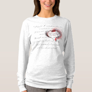 Metallherz mit Shakespeares Sonnet 18 T-Shirt