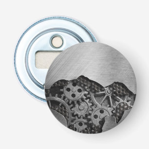 Metallhintergrund mit mechanischem Schaden Flaschenöffner
