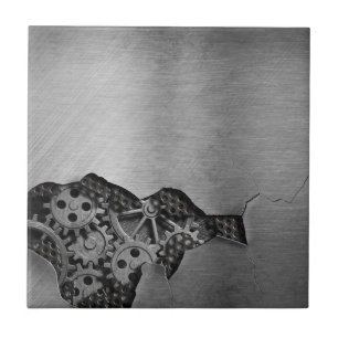 Metallhintergrund mit mechanischem Schaden Fliese